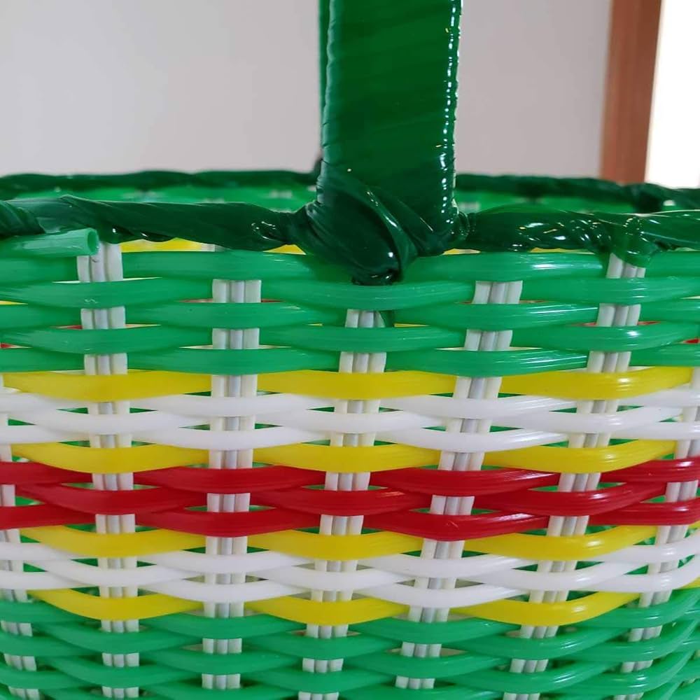 篭バック　カノン、グリーン(シバヤマさんの手作りカゴ)昭和レトロ 買い物かご イーグル 緑 | 買物篭専門店 シバヤマ